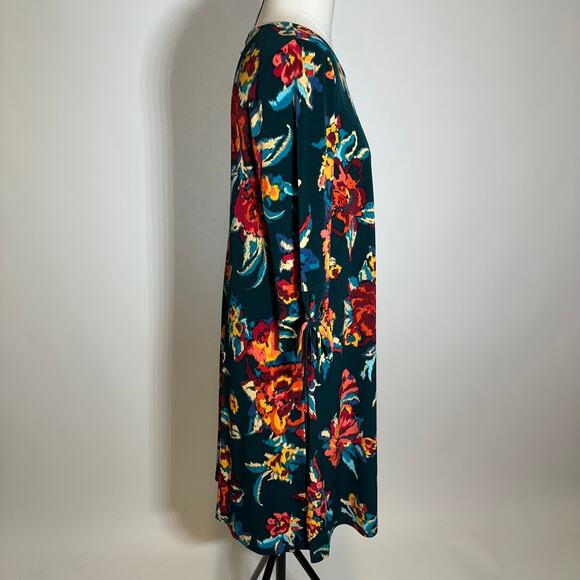 NWT MSK Laguna Mist Floral Print 3/4 Sleeve Shift Dress Womens Petite Size PXL - Picture 4 of 12